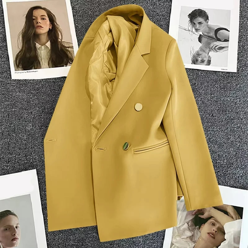 2025 Spring and Autumn New Women's Suit Coat Tops Fashion Elegant Solid Color Button Cardigan Women's Jacket