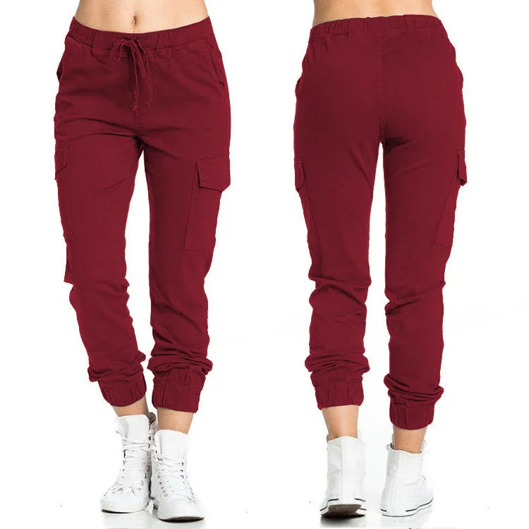 Pants for Girls Fashion Plain Oversize Cargo Pants Women Casual High Elastic Tracksuit Running Joggers Women