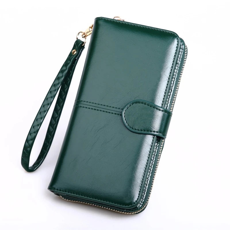 Capacity Multifunctional Pu Leather Women Zipper Long Clutch Wallet
