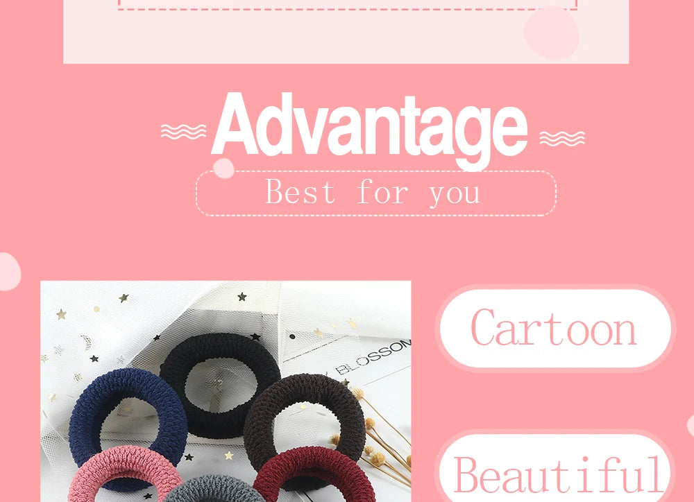 6Pcs Basic Simple Hair Bands Solid Color Seamless Wide Rubber Band for Women Girl High Elastic Scrunchie Hair Accessories Holder