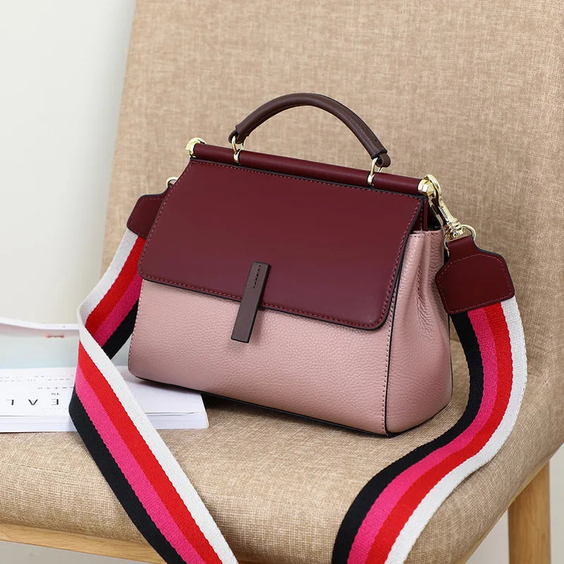 Women Shoulder Bags Genuine Leather Luxury Handbags Solid Color Crossbody Bags for Women Female Hand Bag Famous Brands Bolsa