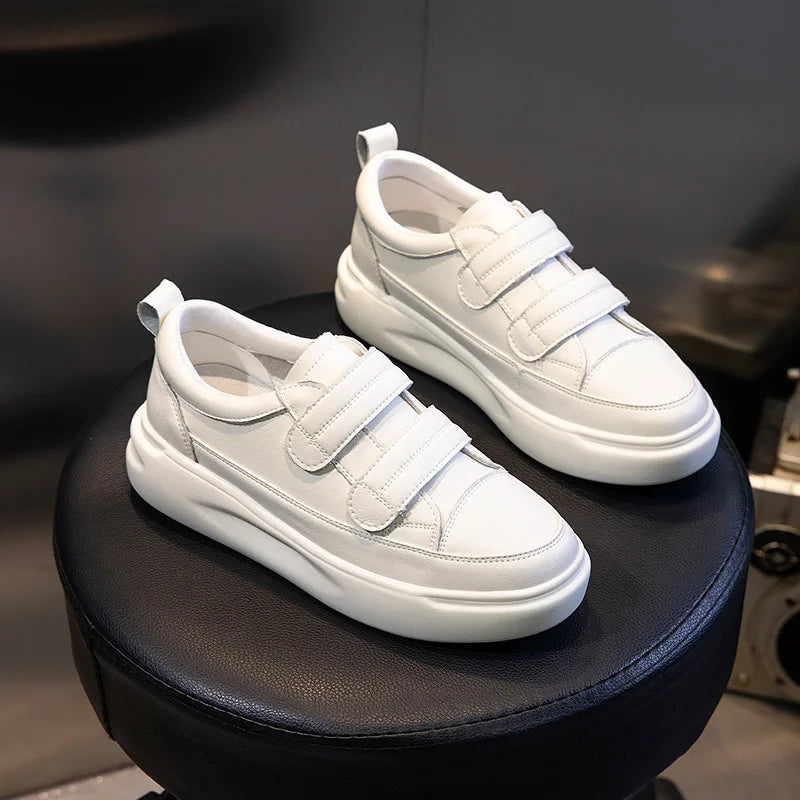 New Hot Selling All-match Thick-soled Genuine Leather Velcro Casual Flat Shoes