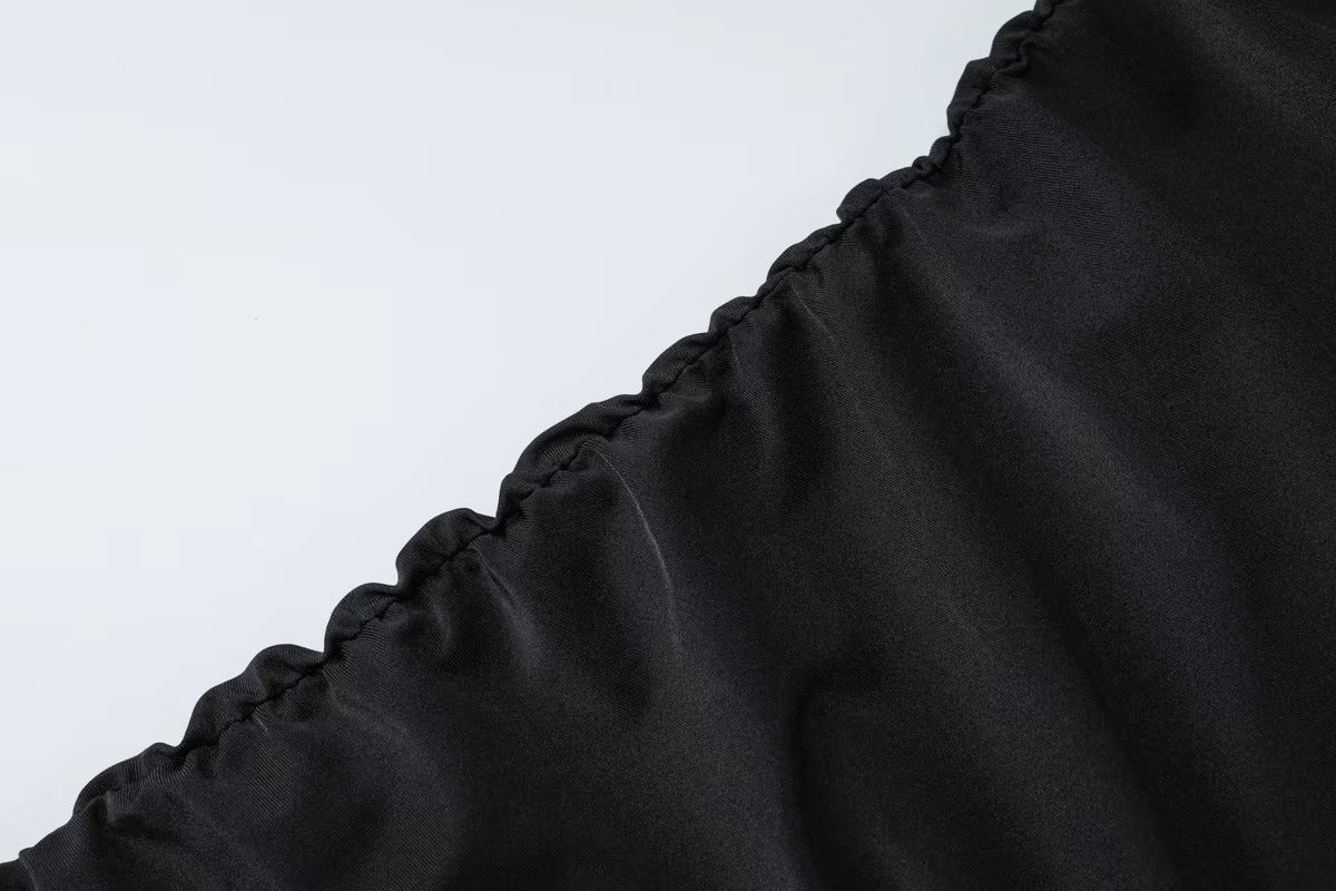 Sexy V-Neck Slim Pure Color Summer New Arrival Cross-Border Women's Dress Sleeveless Elegant Folded Skirt Dress