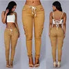 Fall Spring and Summer Pencil Pants Hot Wholesale Women's Pants Overalls Multi-bag Drawstring With Belt Casual Pants