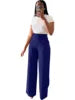 2025 Spring and Autumn Women's Lady High Waist Straight Wide Leg Casual Solid Color Trousers Female Office Pants