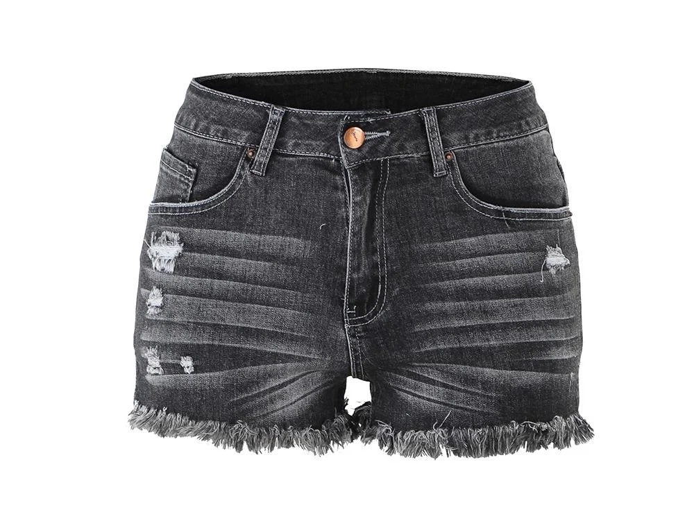 Women Shorts 2025 Wholesale Summer Ripped Denim Shorts for Women Plain New Design Jean Shorts for Women