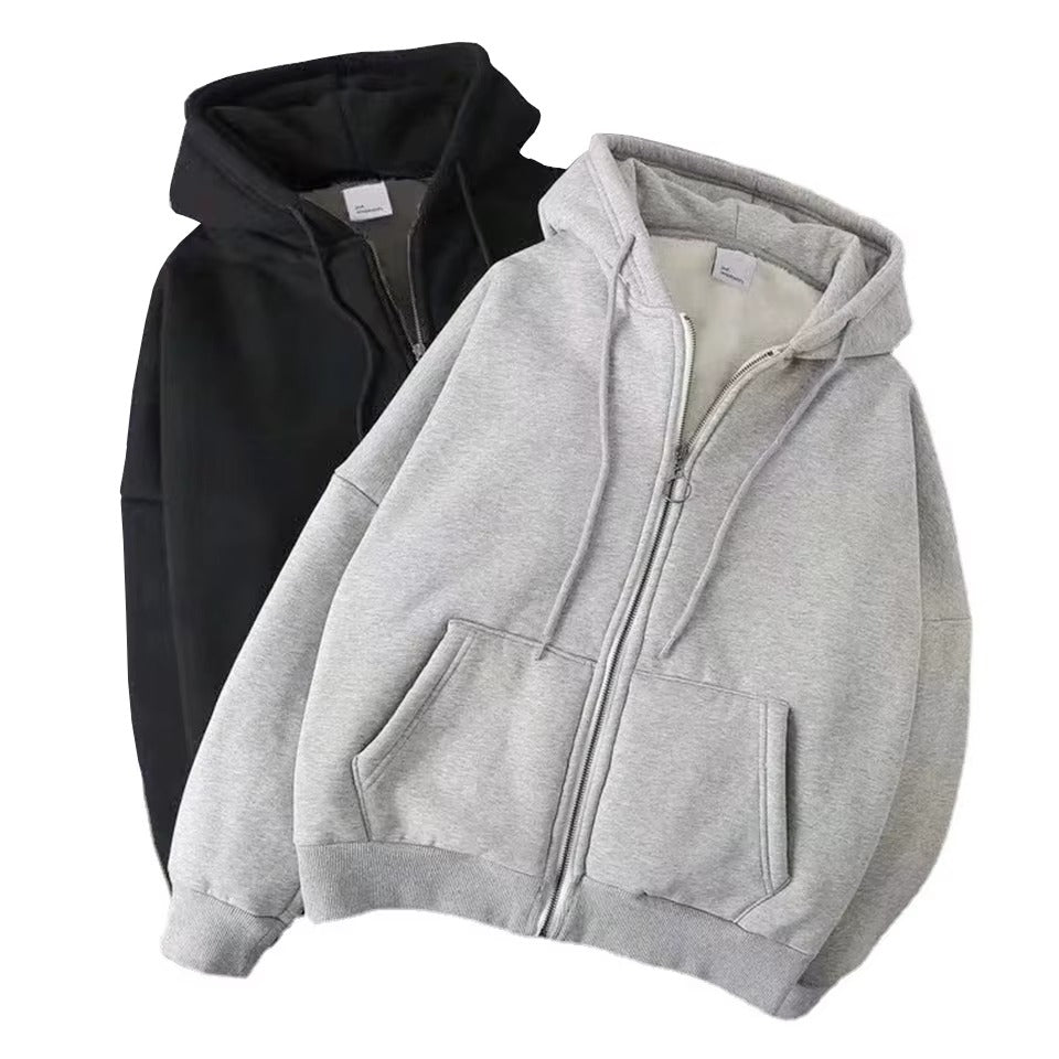 New Fashion Women's Long-Sleeve Cardigan Hoodie with Front and Back Logo Zipper Sweatshirt with Pockets for Autumn Casual Wear