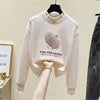 2025 Women Hoodies Fashionable Long Sleeve Loose Hoodies Woman Print O Neck Thick Pull Over Hoodies for Women