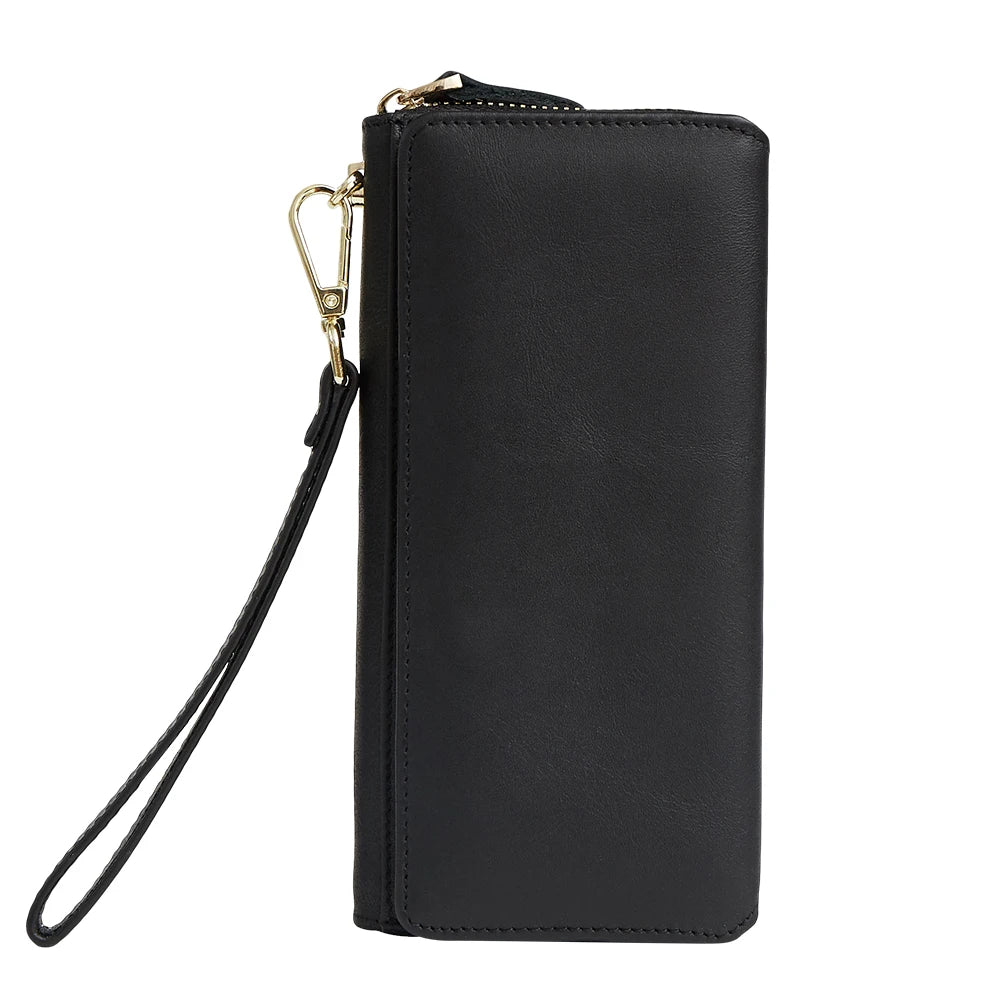 Unisex Purse Genuine Leather Bags 2025 Fashion Style Multi-Card Clutch Pack Cell Phone Leather Handbag