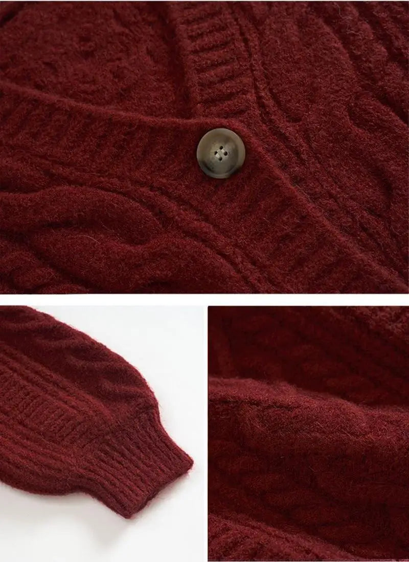 2025 Spring and Autumn New Women's Sweater Fashion Long Sleeve Cardigan V-neck Knitted Sweater Women's Sweater