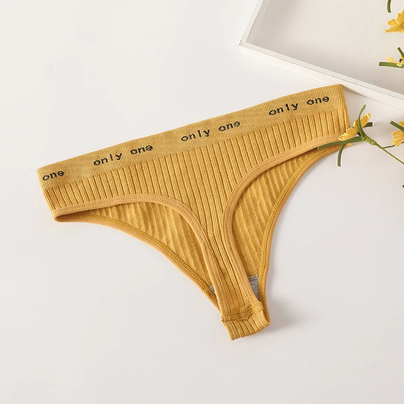 1PC Seamless G-String Panties Women's Underwear Female Underpants T-back Letter Belt Comfort Sexy Lingerie Shapewear Thongs