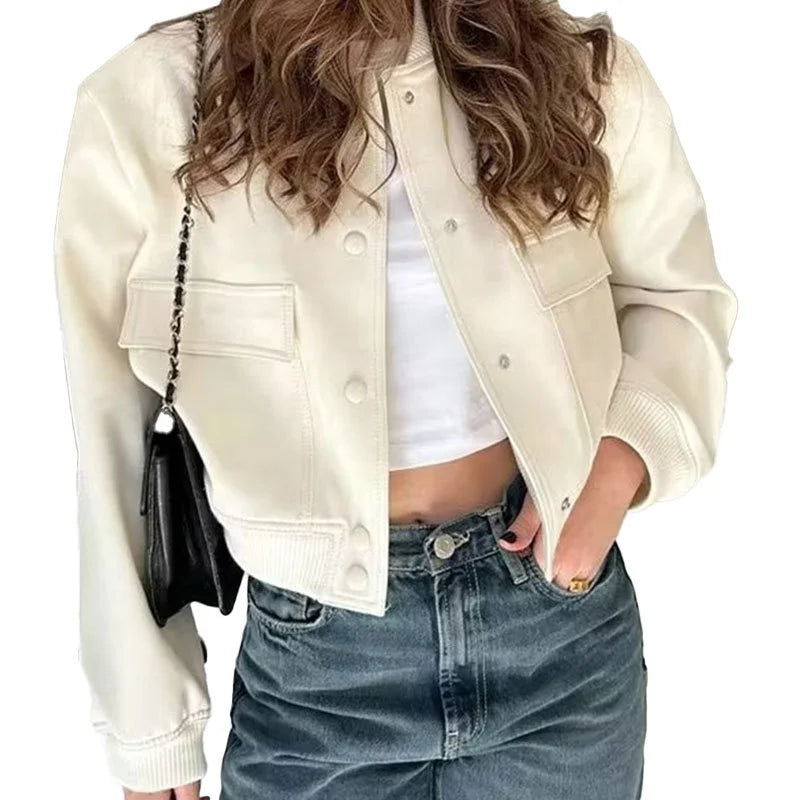 Autumn European and American Women's New Style Temperament Commuting Fashion Solid Color Jacket Coat