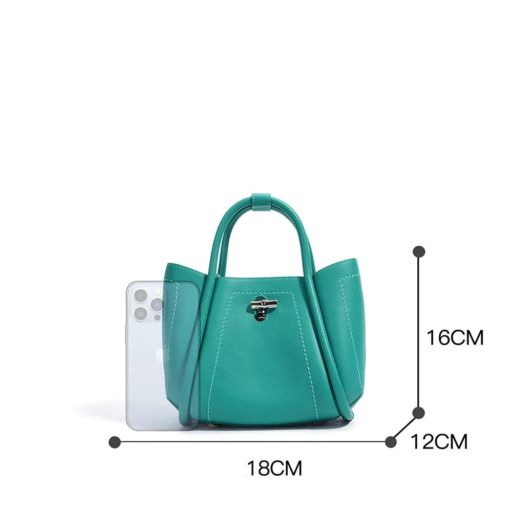 Custom New Design Genuine Cowhide Leather Shoulder Bag High Quality Tote Style Crossbody Handbag Vintage Style for Ladies