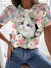 Plus Size Women's T-Shirts Fashion Top 95% Cotton Short Sleeve Breathable Print O-Neck Summer Women's Clothing T-Shirt