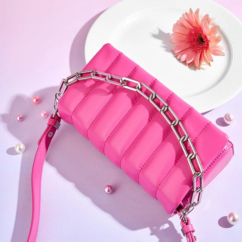 2025 Ladies Cowhide Handbag High Quality Genuine Leather Candy Polyester Vintage for Summer Winter Luxury Single Bag for Women