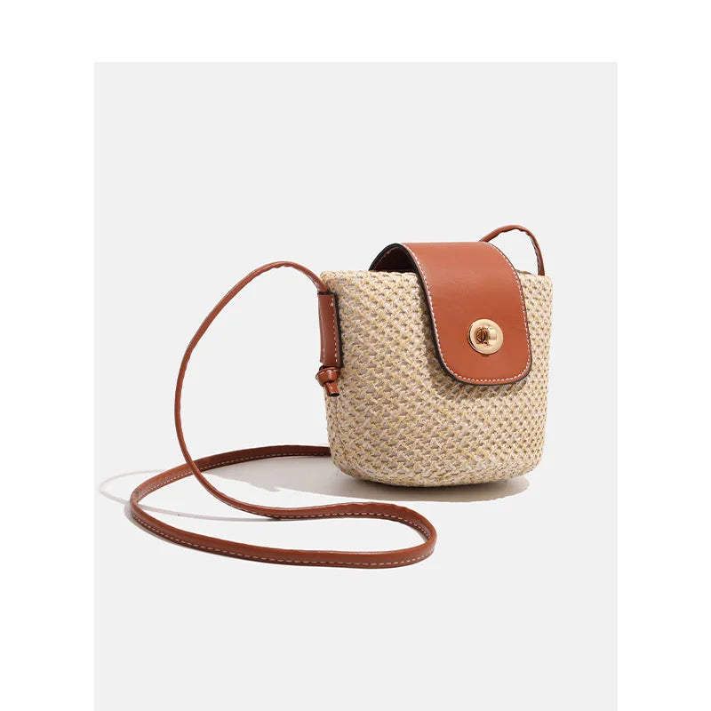 New Straw Bag - Single Shoulder Crossbody Women's Bag - Beach Bag Made of Grass Weaving for Vacation