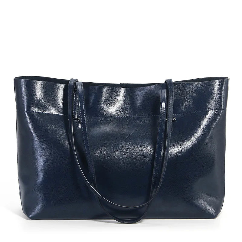 2025 Genuine Leather New Arrival Genuine Cowhide Leather Ladies Tote Bag Luxury Women Leather Handbag