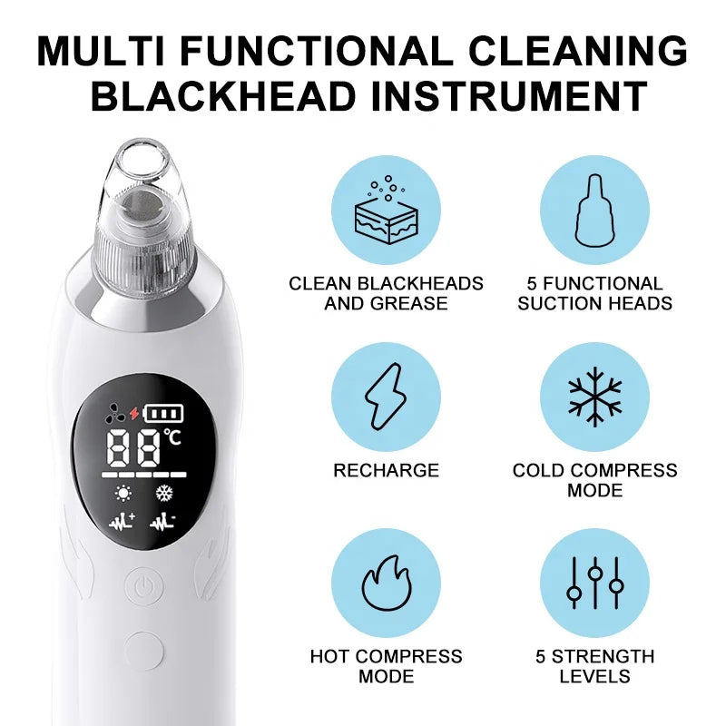 New Facial Deep Pore Cleaner Skin Care Cleansing Tool Handheld Electric Blackhead Remover Cleaner Vacuum Suction