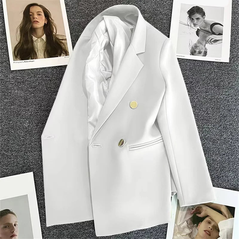 2025 Spring and Autumn New Women's Suit Coat Tops Fashion Elegant Solid Color Button Cardigan Women's Jacket
