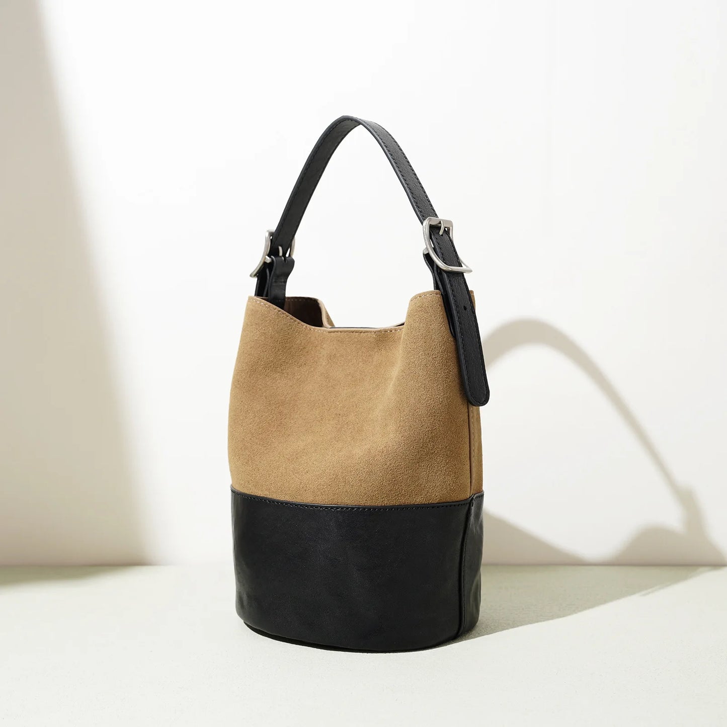 Luxury Vintage Genuine Leather Suede Women's Handbag Custom Crossbody Shoulder Strap Bucket Bag Frosted Messenger for Ladies