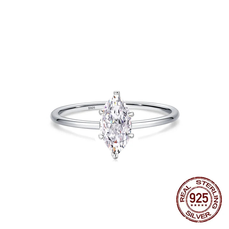Fine Ring Jewelry Zircon CZ Anniversary Propose Promise Engagement Wedding Bridal S925 Sterling Silver Ring Collection for Women