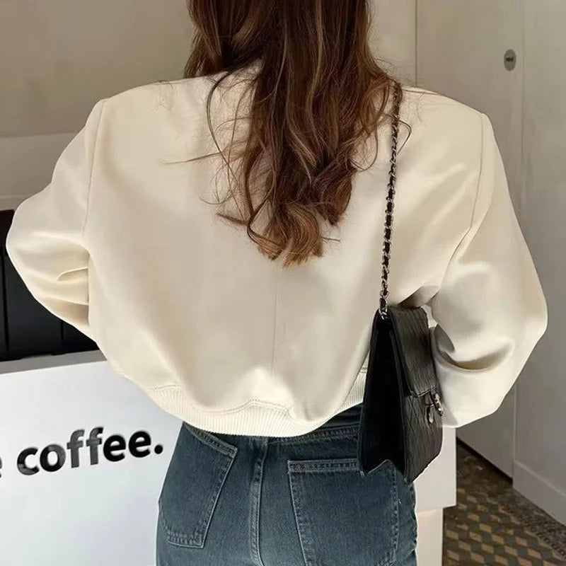 Autumn European and American Women's New Style Temperament Commuting Fashion Solid Color Jacket Coat