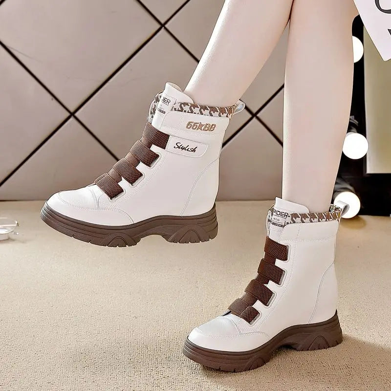 Winter Boots for Women High Quality Genuine Leather Ladies Boots Thick Casual Women Boots