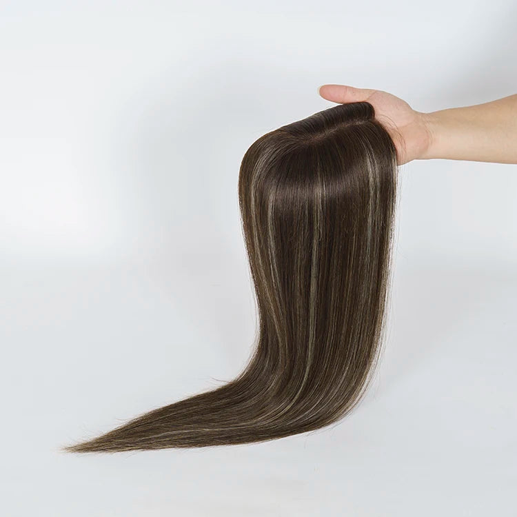 Highlights Lace Front With Weft Hair Topper Human Hair Russian Blonde Human Hair Topper for Women Lace Topper Mini Wig