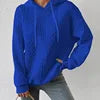 2025 Women Ladies Autumn Plus Size Casual Solid Color Embroidery Sweater Knit Hooded Lace-up Long Sleeve Hoodies