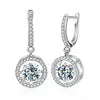 925 Sterling Silver Round Flexible Ear Buckle 1ct GRA Certified D Color Floating Moissanite Earring Wholesale Women Fine Jewelry