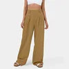 2025 Girls Pants High Waist Long Wide Leg Pants Women Casual Loose Straight Plain Color Cotton Pants for Women