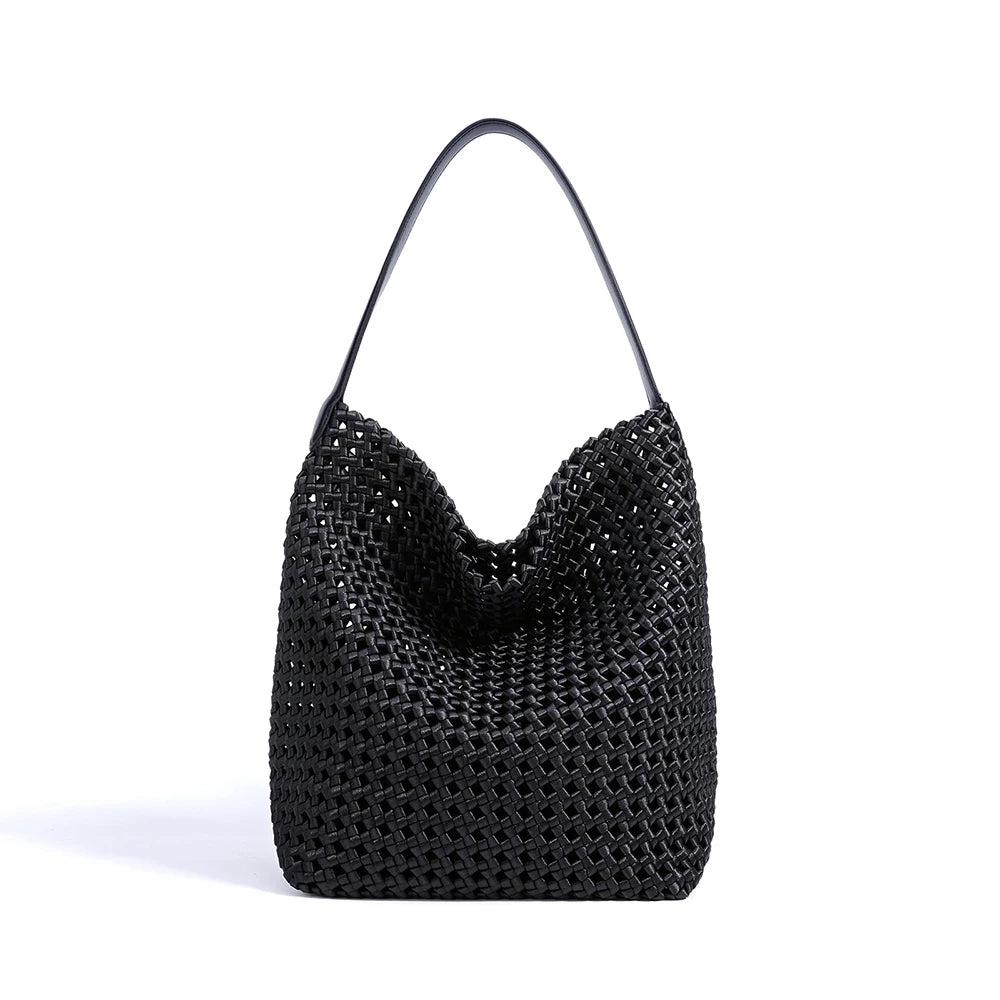 Luxury Designer Woven Fabric Crossbody Bags Women Polyester Handbags Lady Bucket Bags Set Fashion Ladies Tote Bag