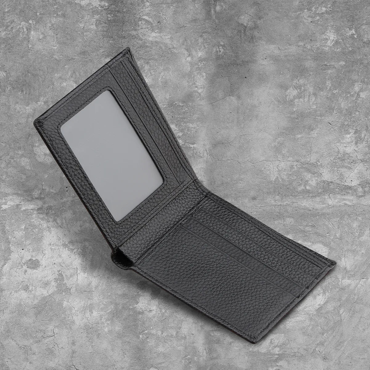 High-End Men's Leather Wallet with Multiple Card Slots Large Capacity Zipper Pocket Elegant Credit Card Holder Gift