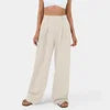 2025 Girls Pants High Waist Long Wide Leg Pants Women Casual Loose Straight Plain Color Cotton Pants for Women