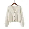 2025 Spring and Autumn New Women's Sweater Fashion Long Sleeve Cardigan V-neck Knitted Sweater Women's Sweater