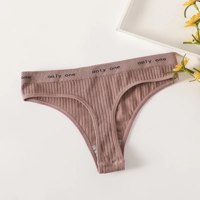 1PC Seamless G-String Panties Women's Underwear Female Underpants T-back Letter Belt Comfort Sexy Lingerie Shapewear Thongs