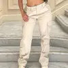 2025 Girls Fashion Loose Cotton Straight Pants Street Hip-hop Outwear Front Pocket Long Overalls Trousers Women's Clothing