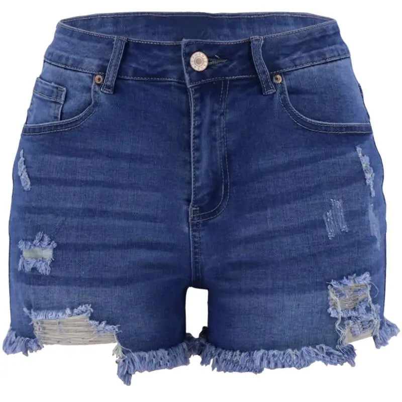 Women's Summer Shorts Washed Cotton Temperament Casual Ordinary Light-colored Straight-leg Pants Mid-waist Denim Jeans