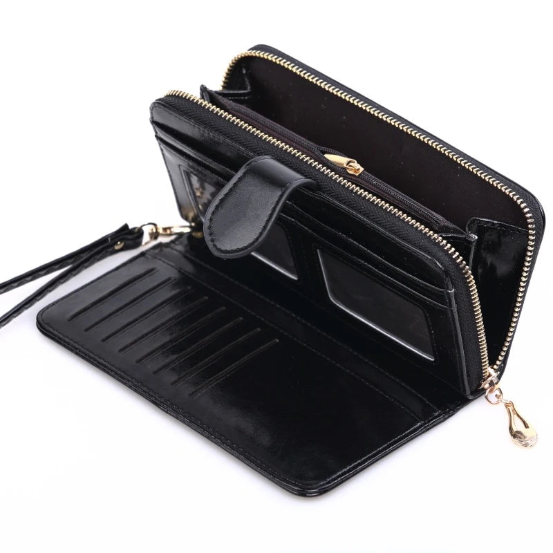 Capacity Multifunctional Pu Leather Women Zipper Long Clutch Wallet
