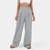 2025 Girls Pants High Waist Long Wide Leg Pants Women Casual Loose Straight Plain Color Cotton Pants for Women