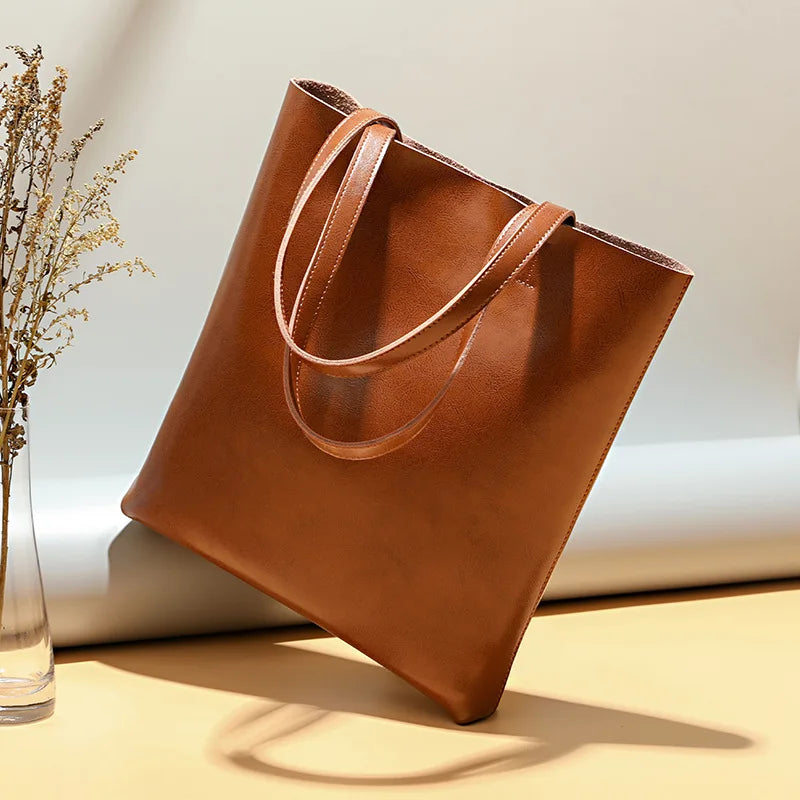 Style Luxury Real Leather Shopping Hand Bags Tote Bag Ladies Fashion Bag Cow Leather Private