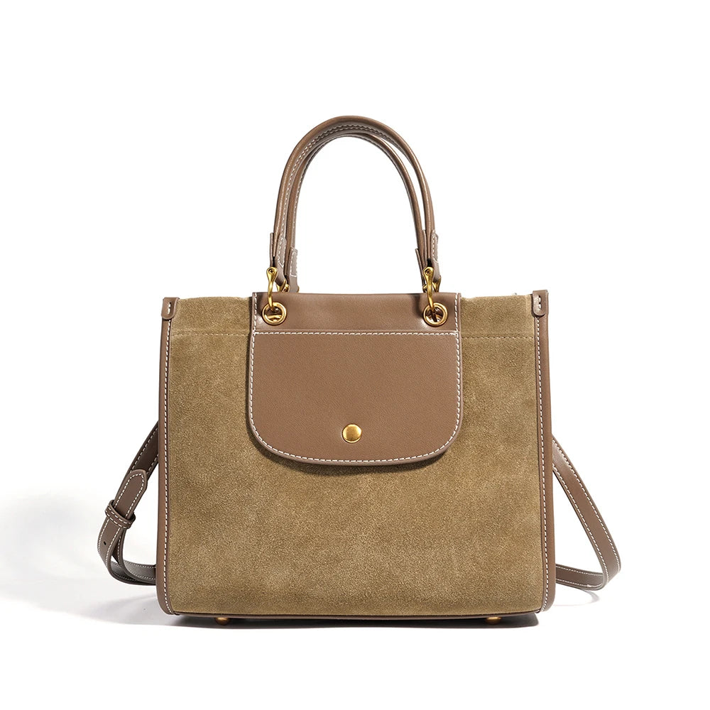 2026 Autumn New Women Suede Genuine Leather Shoulder Tote Underarm Shoulder Bag Leather Handbag for Ladies Hand Bag
