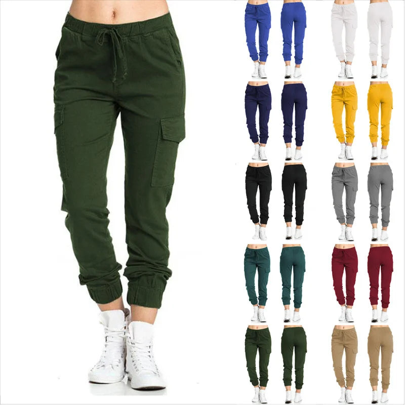 Pants for Girls Fashion Plain Oversize Cargo Pants Women Casual High Elastic Tracksuit Running Joggers Women