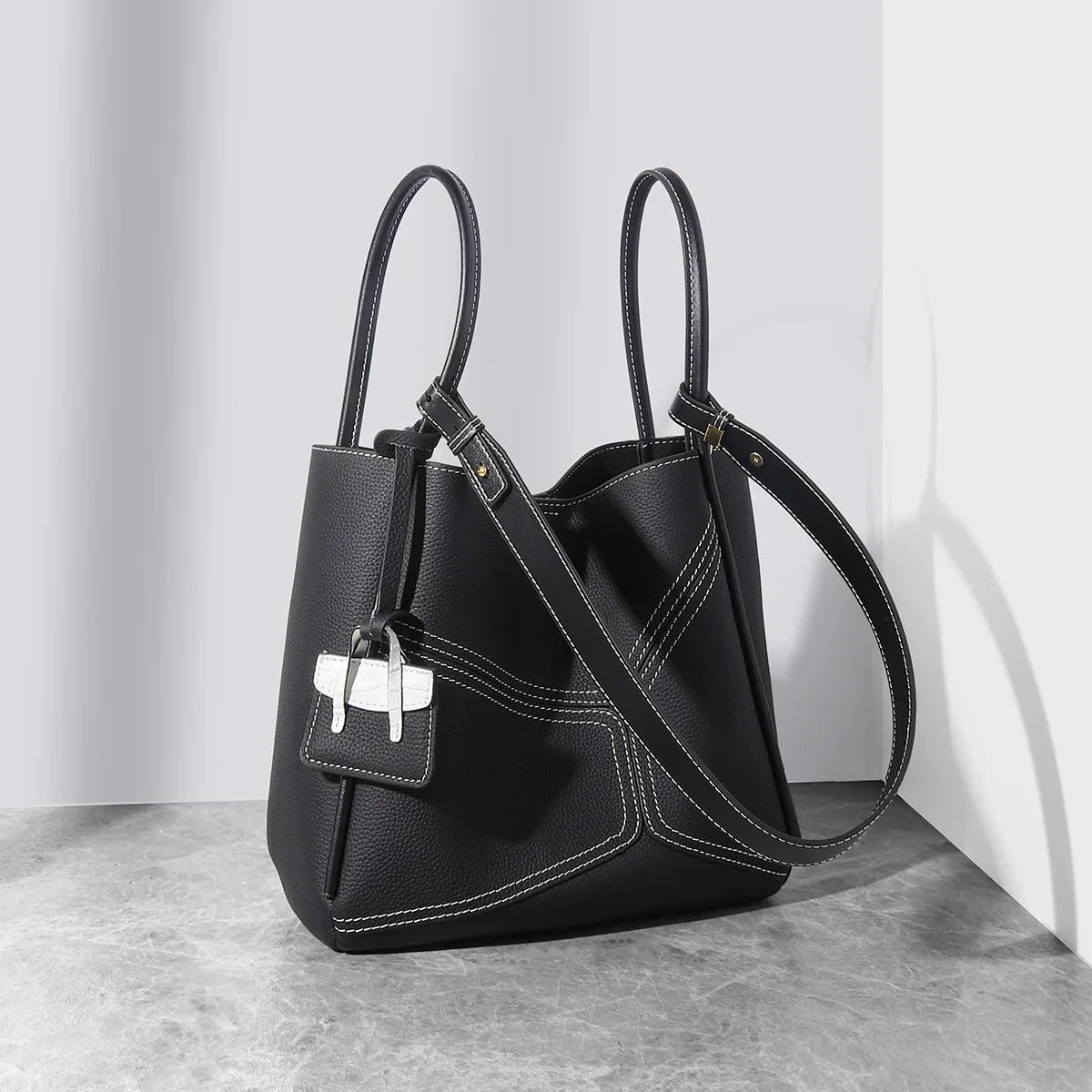 Fashion Branded Women Handbags Women's Genuine Leather Hand Shoulder Bucket Tote Bags for Ladies Girls Luxury