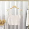 None Sweet Women S Nylon M Summer Womens Fashion Solid Color Square Neck Doublelayer Sling Slimfit Vest Top