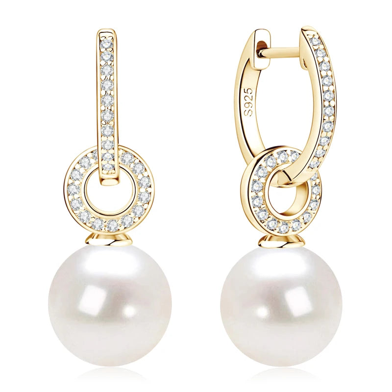 Korean Wedding Jewelry Gift 925 Sterling Silver Pearl Earrings Drop Pearl Stud Earrings for Women