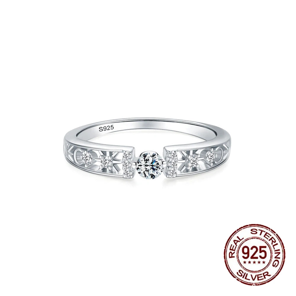 Fine Ring Jewelry Zircon CZ Anniversary Propose Promise Engagement Wedding Bridal S925 Sterling Silver Ring Collection for Women