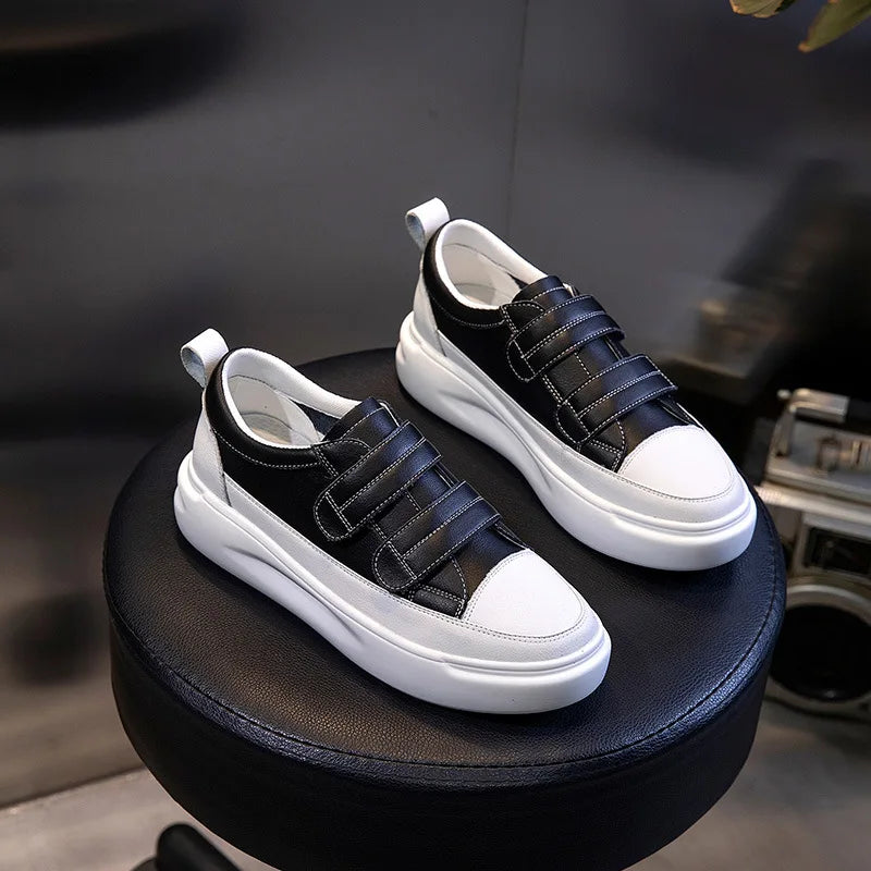 New Hot Selling All-match Thick-soled Genuine Leather Velcro Casual Flat Shoes