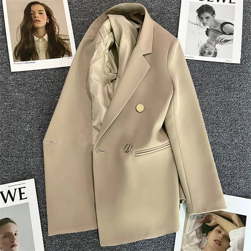 2025 Spring and Autumn New Women's Suit Coat Tops Fashion Elegant Solid Color Button Cardigan Women's Jacket