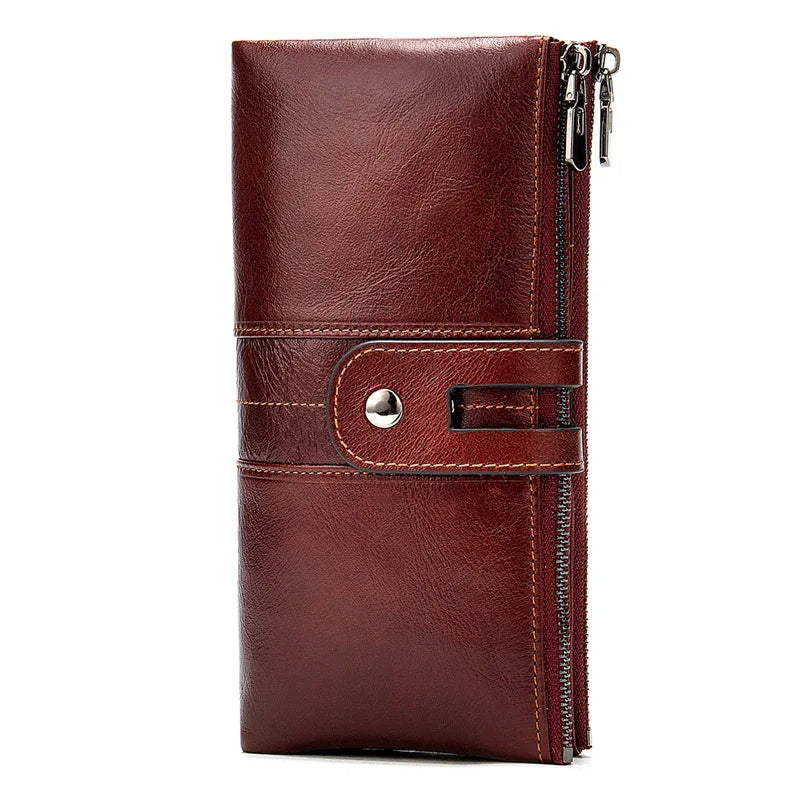 100% Genuine Leather Women Wallet Female Clutch Long Wallet Ladies Coin Purses Money Bag Purses